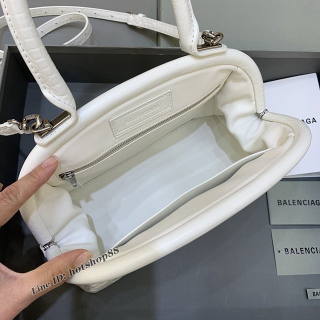 Balenciaga專櫃2022爆款鱷魚紋軟性牛皮手提肩背女包 巴黎世家Editor沙漏餃子包 fyj1165